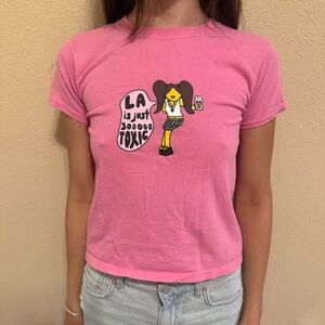 serotonin la pink graphic top